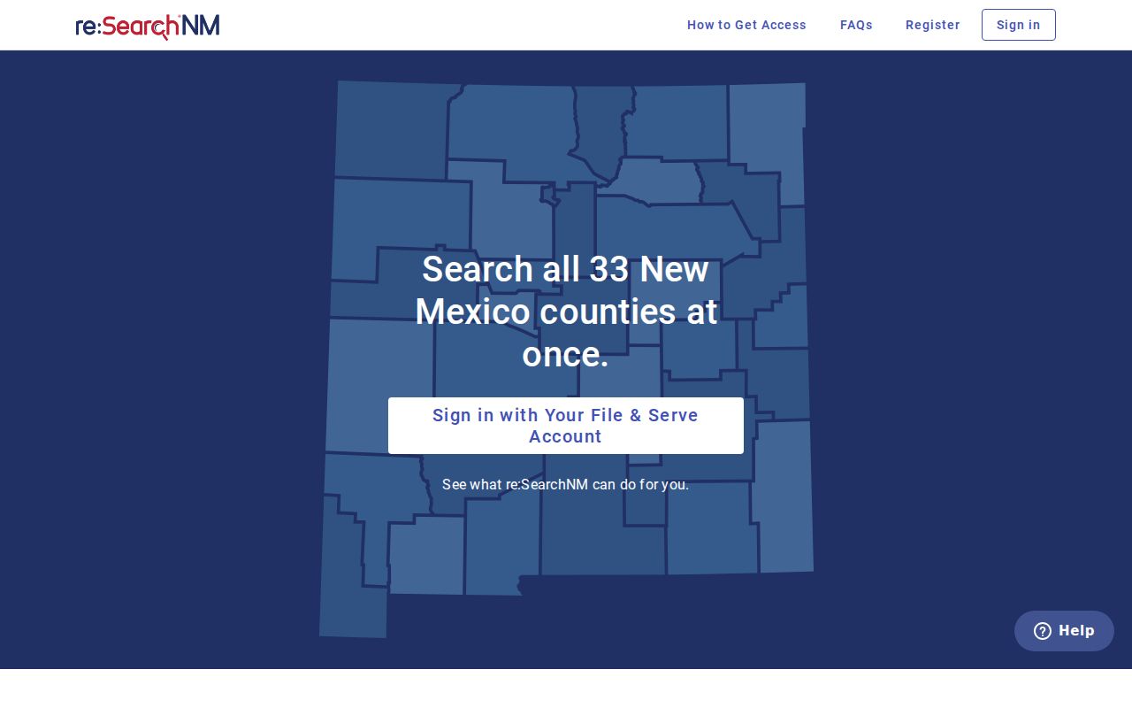 Chaves County case search re:SearchNM portal sign-in