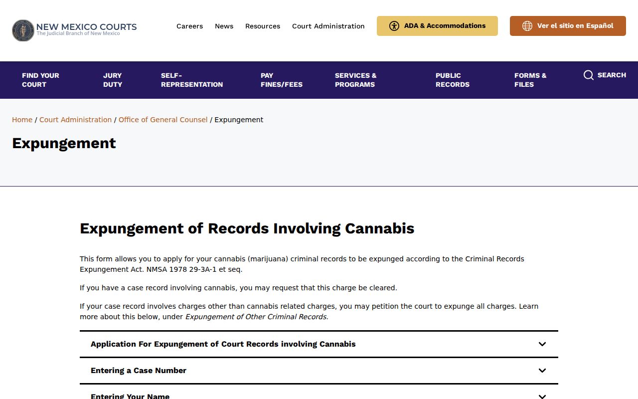 Chaves County case search New Mexico expungement request form