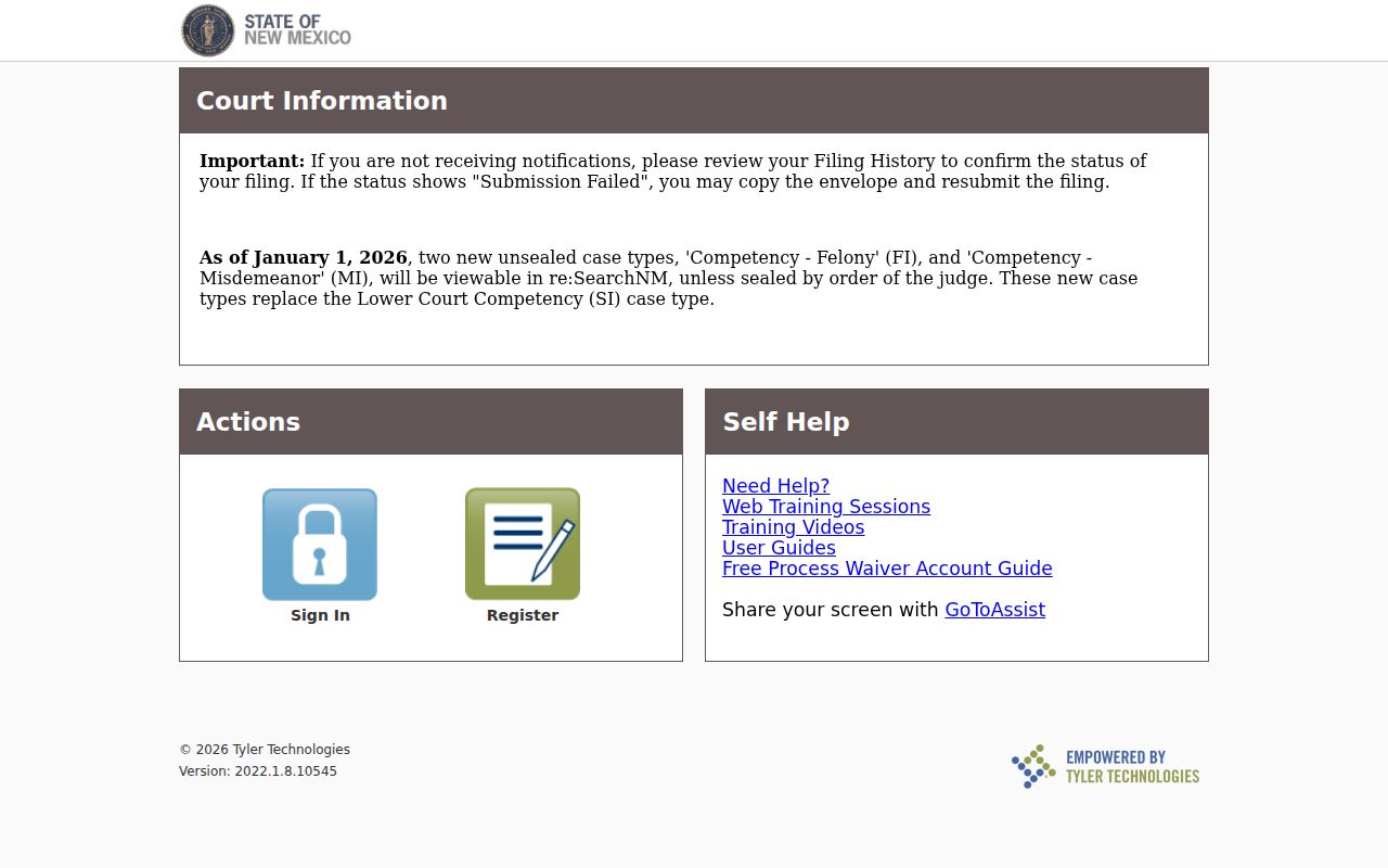 Chaves County case search New Mexico eFile filing access