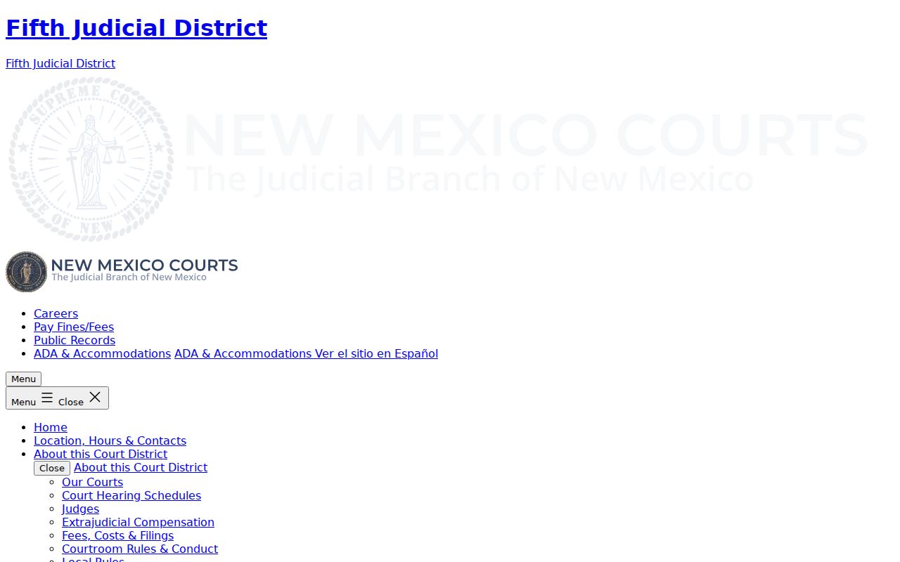 Chaves County civil docket domestic violence program page