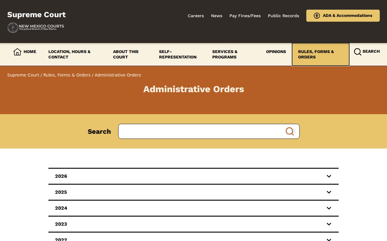 Chaves County court records New Mexico Supreme Court administrative orders