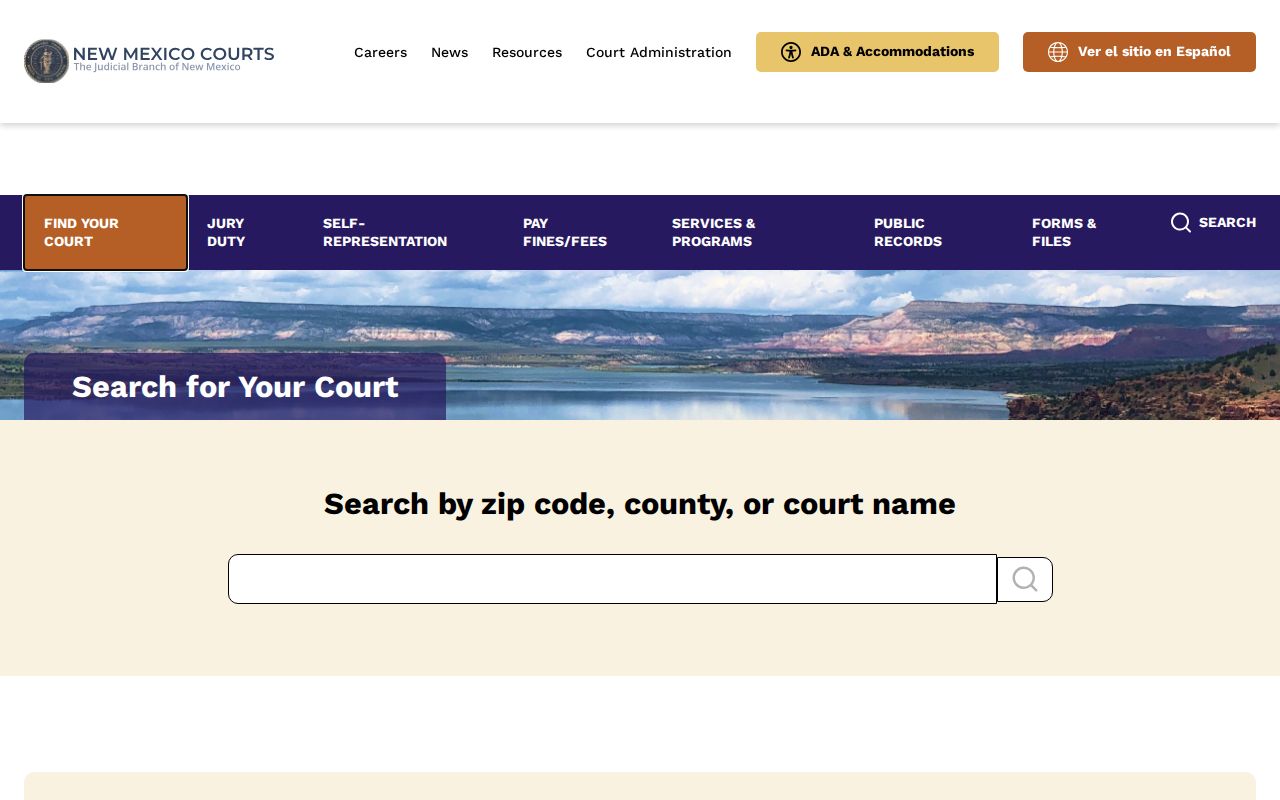 Chaves County court docket court locator page