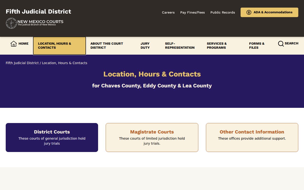 Roswell court docket Fifth District court records