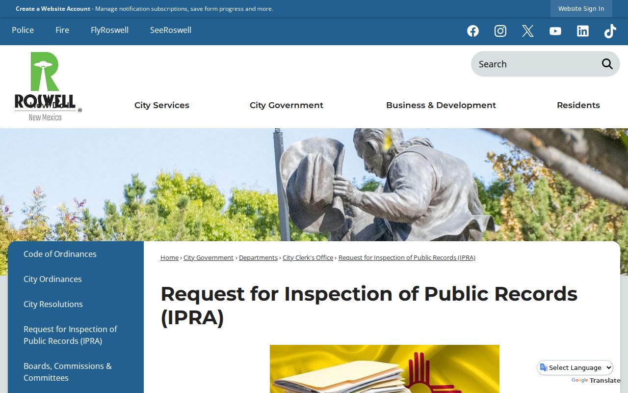 Chaves County traffic court records Roswell public-records request information